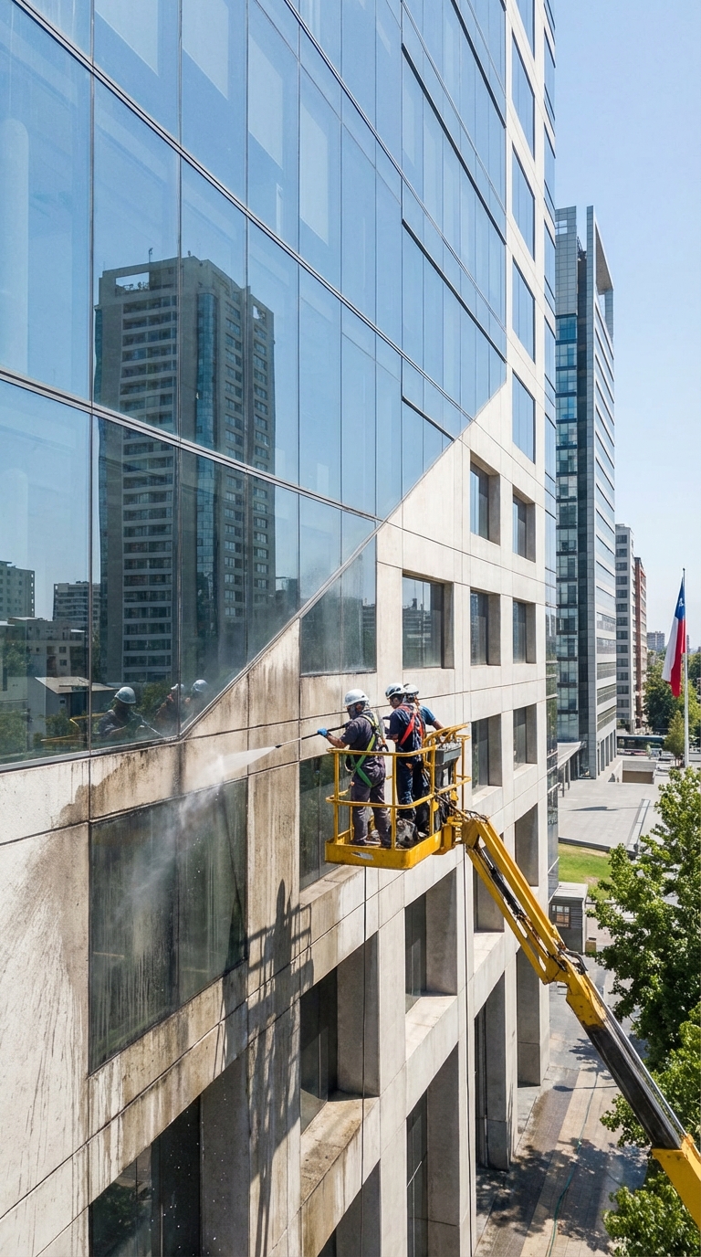 Limpieza de fachadas en altura